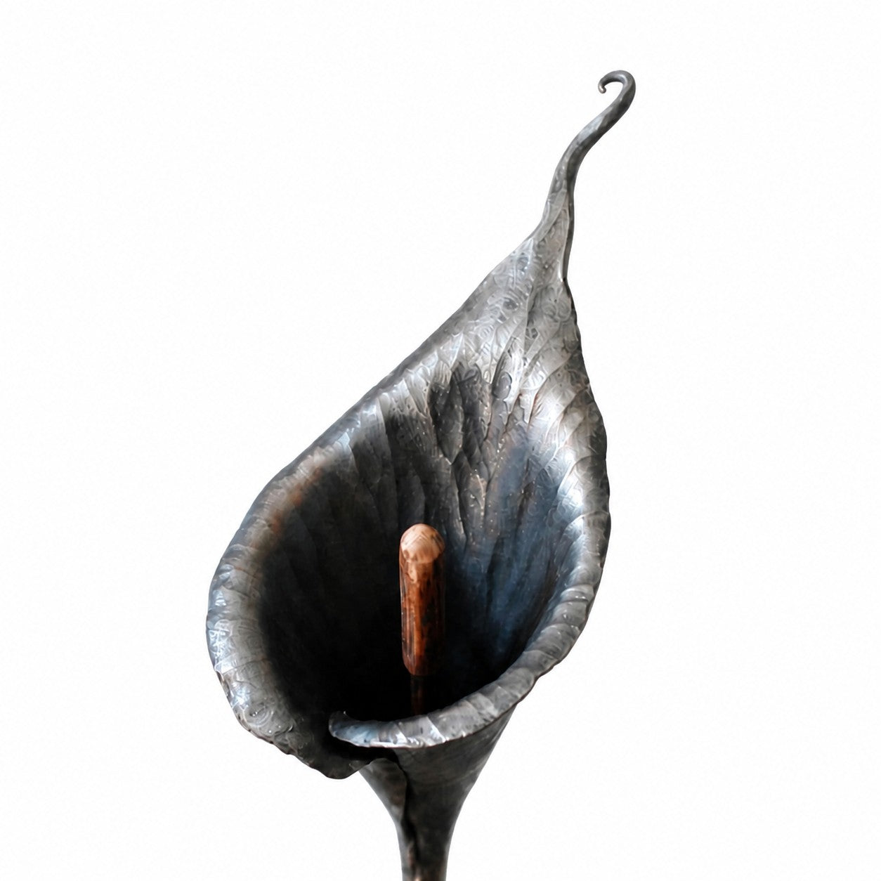 Hand-Forged Iron Calla Lily Stem Decor