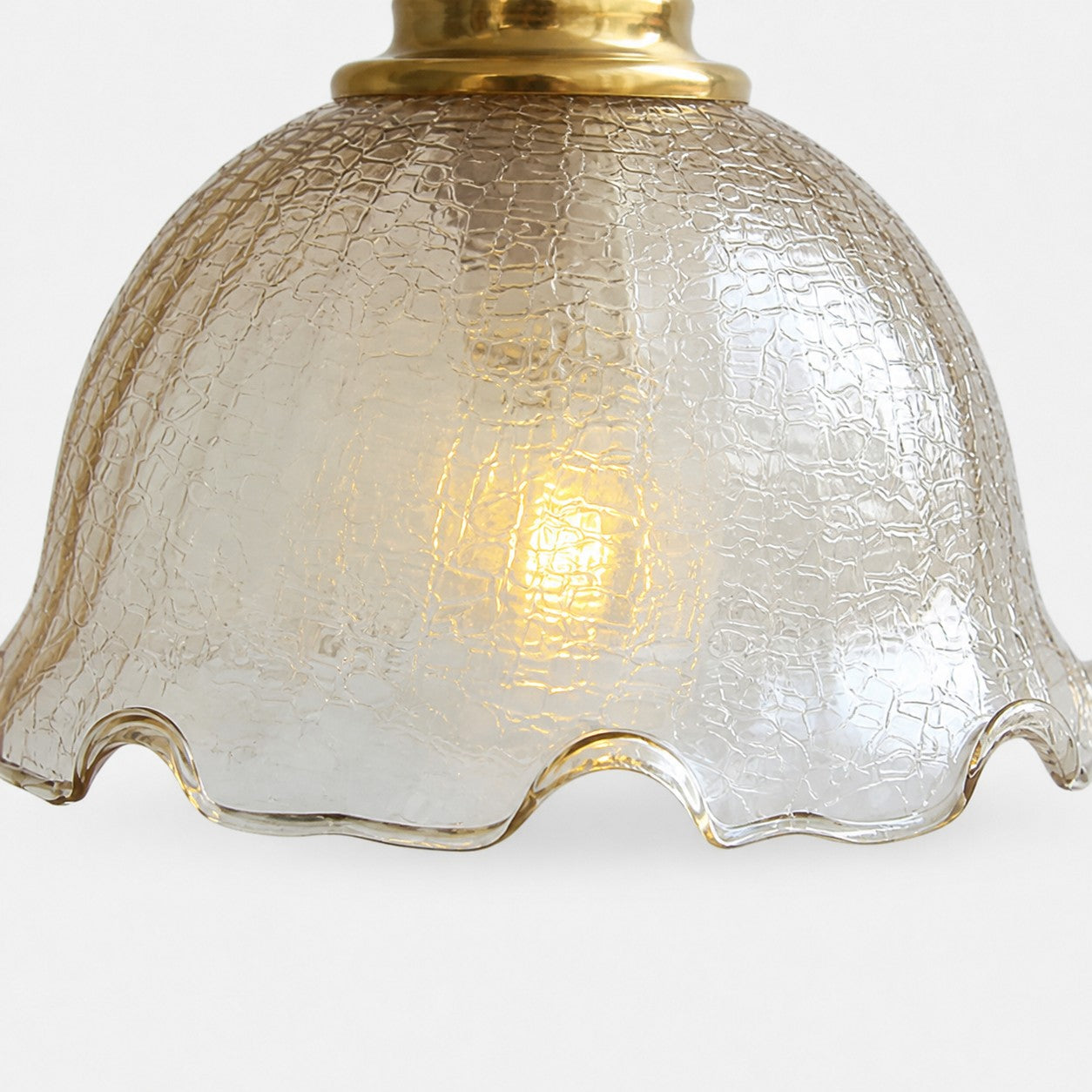 close view of textured tea glass shade