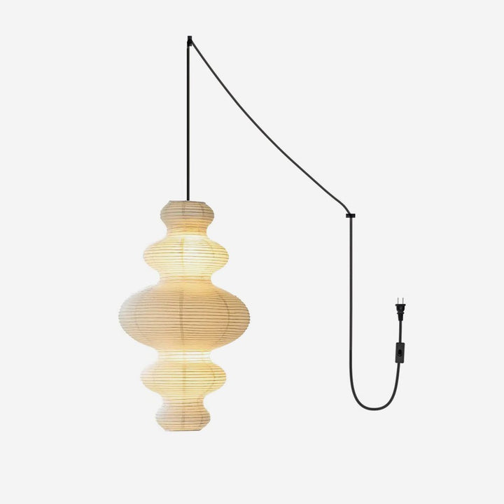 Luxurious Pendant Swag Lamp - Sculptural Rice Paper Lamp for Bedroom