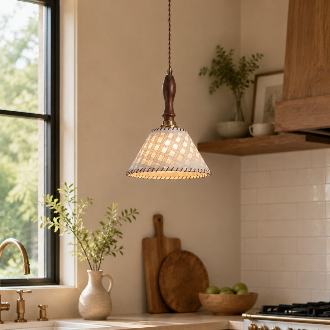 Wabi-Sabi Fabric Pendant Light