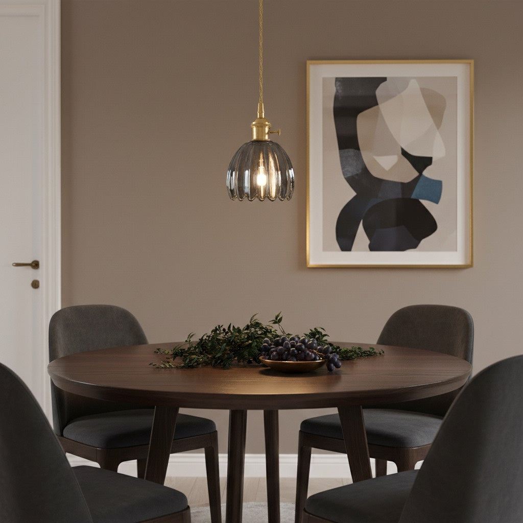 Blossix Elegant Art Pendant Lamp - Glass Flower Shade Design for Living or Dining Room N24