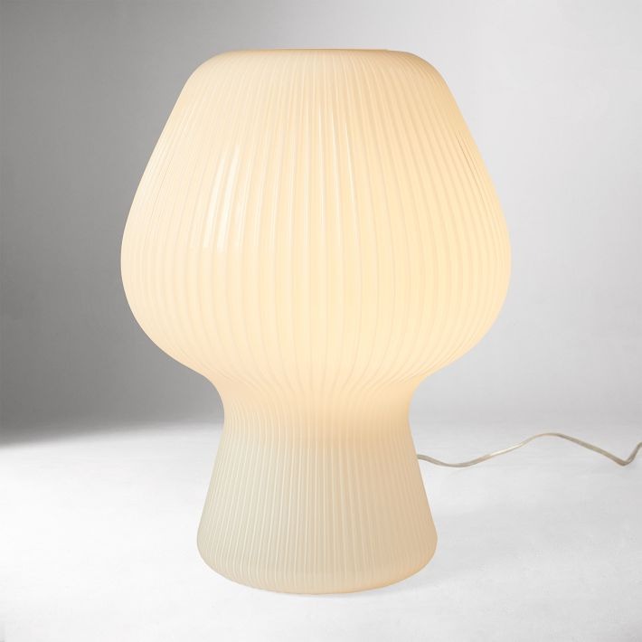 Novarise Ribbed Glass Table Lamp – Textured Glass Accent Lighting