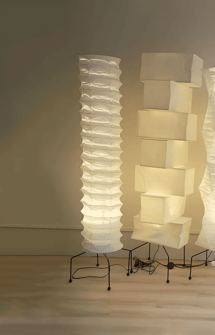 Stehlampe aus Washi-Papier – Japanische runde Leuchte für das Wohnzimmer