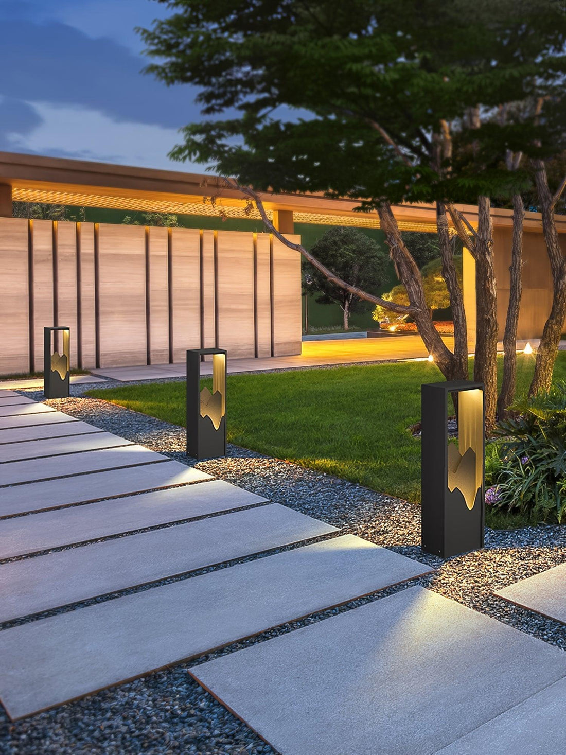 Modern Solar Outdoor Light - Square Lamp Stainless Steel for Garden