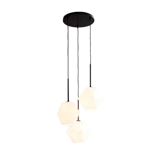 Talvior Sculptural Lighting - 3-Light Faceted Chandelier in Versatile Finishes | Explore Collection
