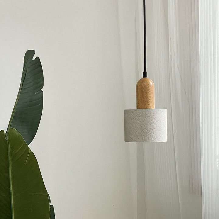 White Stone Pendant Light - Minimalist Kitchen Island Lighting Modern
