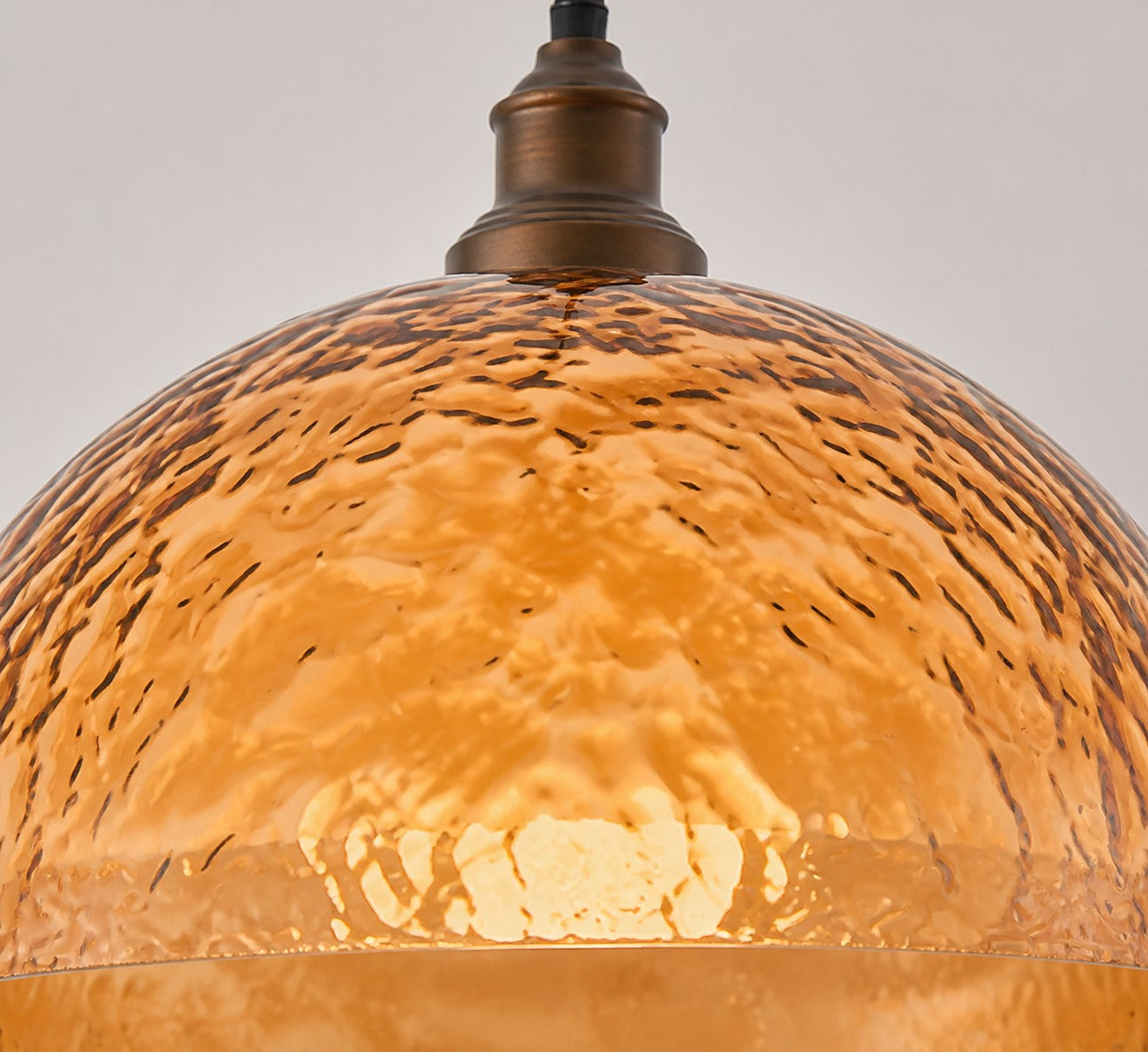 Amber Textured Acrylic Dome Pendant Light