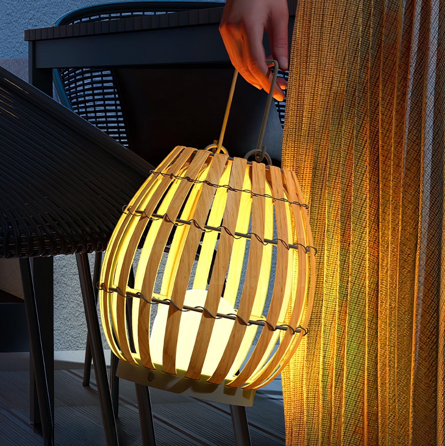 Tropic Braid Außenlampe - Kunstrattan Metall Wasserdicht