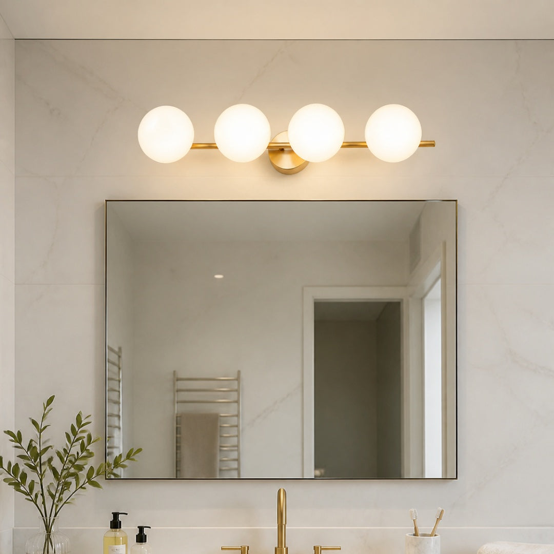 Gold Milk Glass Vanity Light