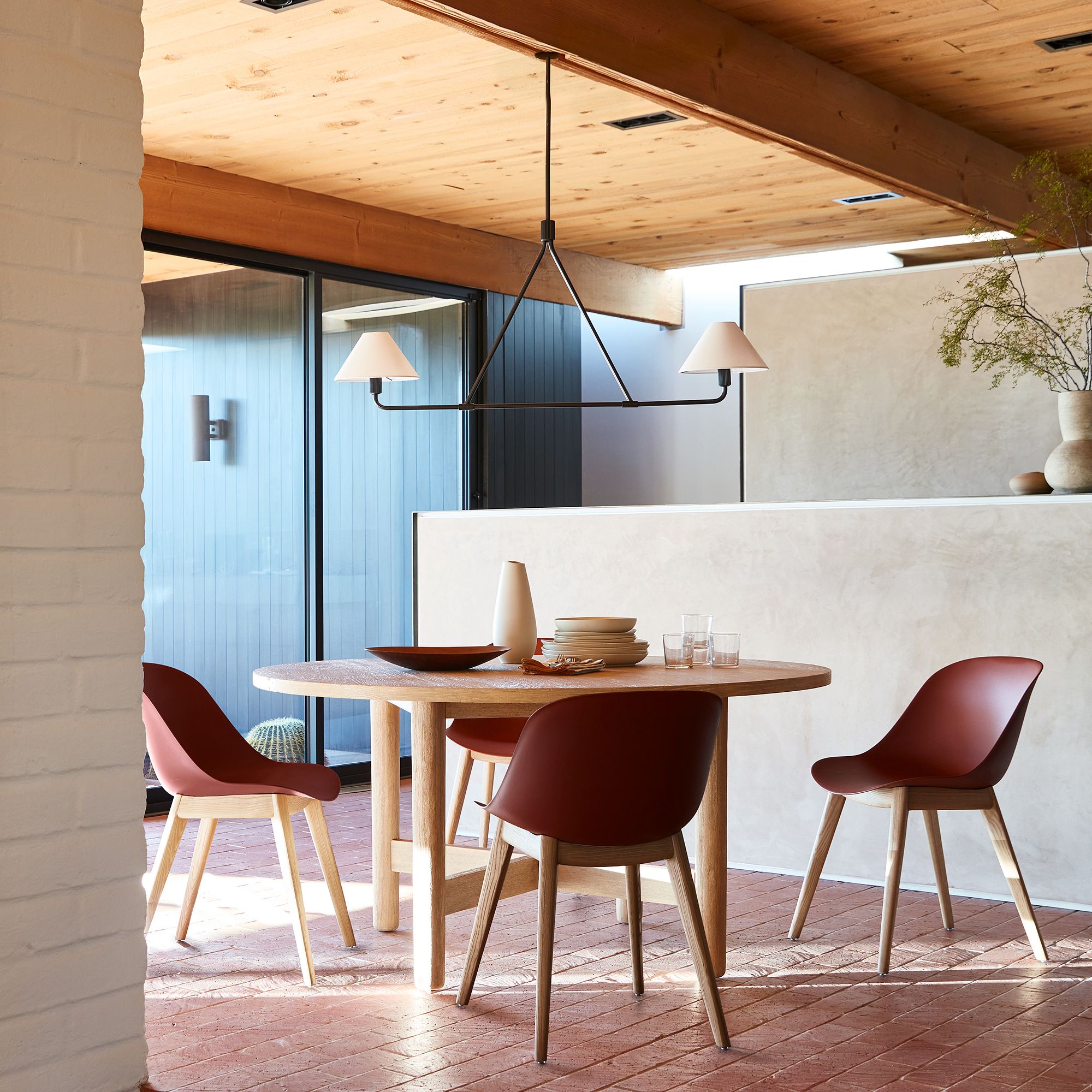 Diora Chandelier - Modern Metal Fixture with Linen Shades