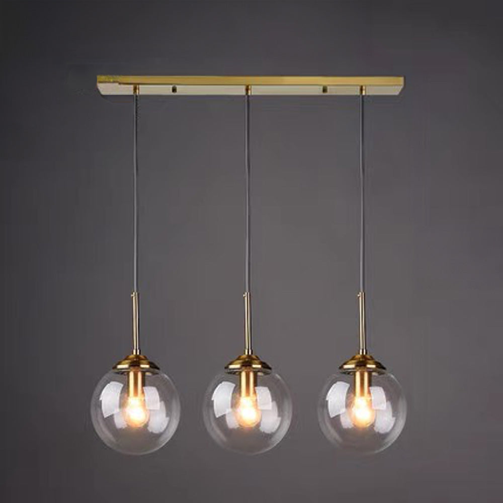 Glass Orb Pendant Light -  Industrial Ball Metal Lamp For Living Room