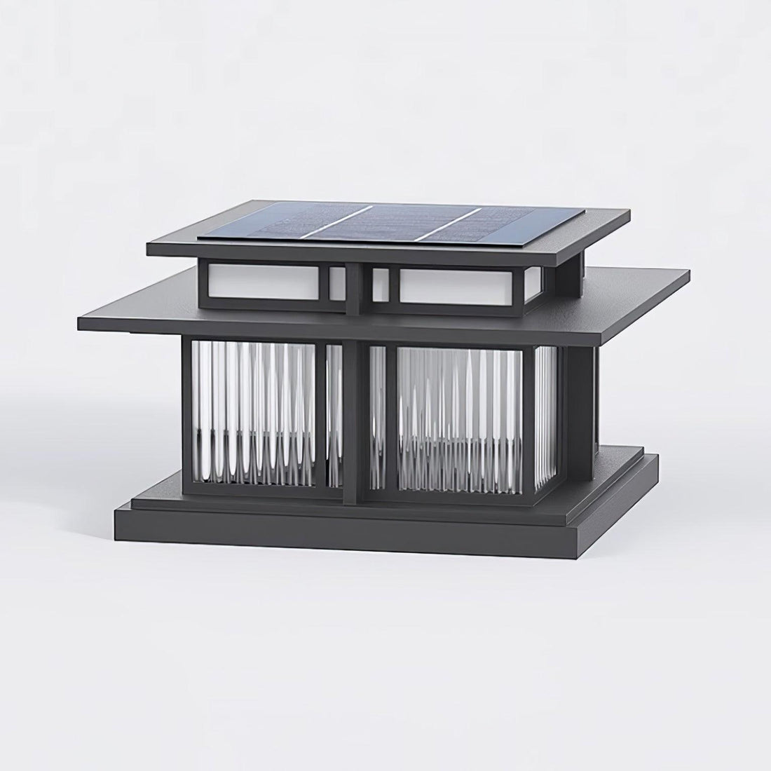Solar-Säulenleuchte für den Außenbereich – wasserdichte moderne Pfostenlampe für Wege