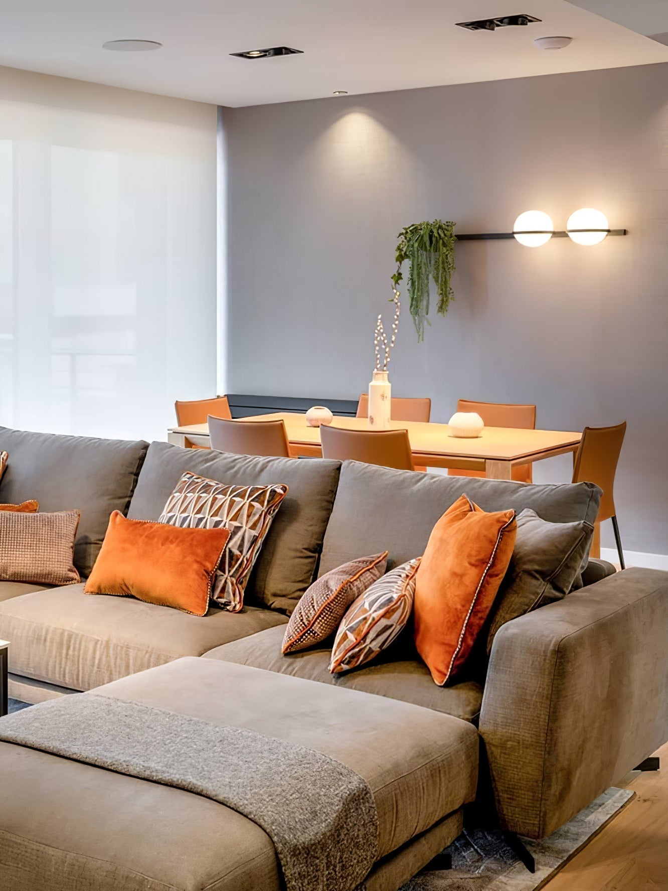 Modern Metal Wall Light - Black Frame Glowing Sphere Lamp for Garden