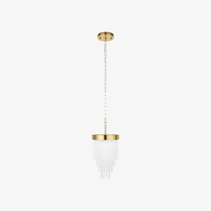 Cavara Multi-Tier Glass Rod Chandelier – Tiered Brass Pendant for Dining and Entry