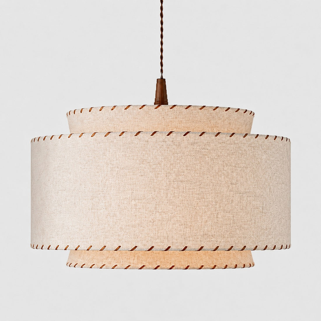 Hand-Stitched Linen Pendant Light