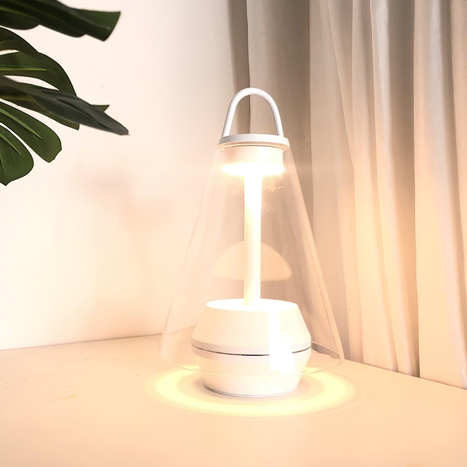 Table Lamp - Rechargeable Glass LED Light for Indoor Use
