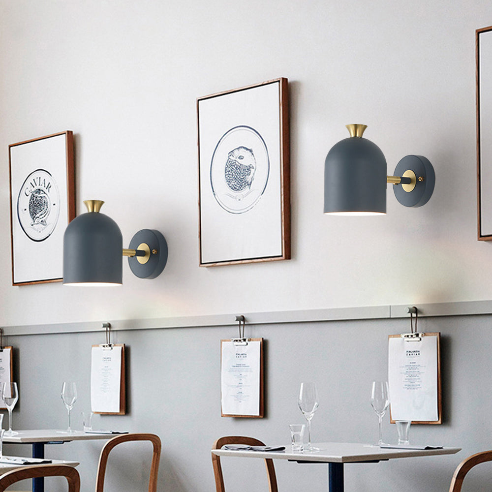 Modern Iron Wall Sconce - Slim Single Bulb Hallway Light