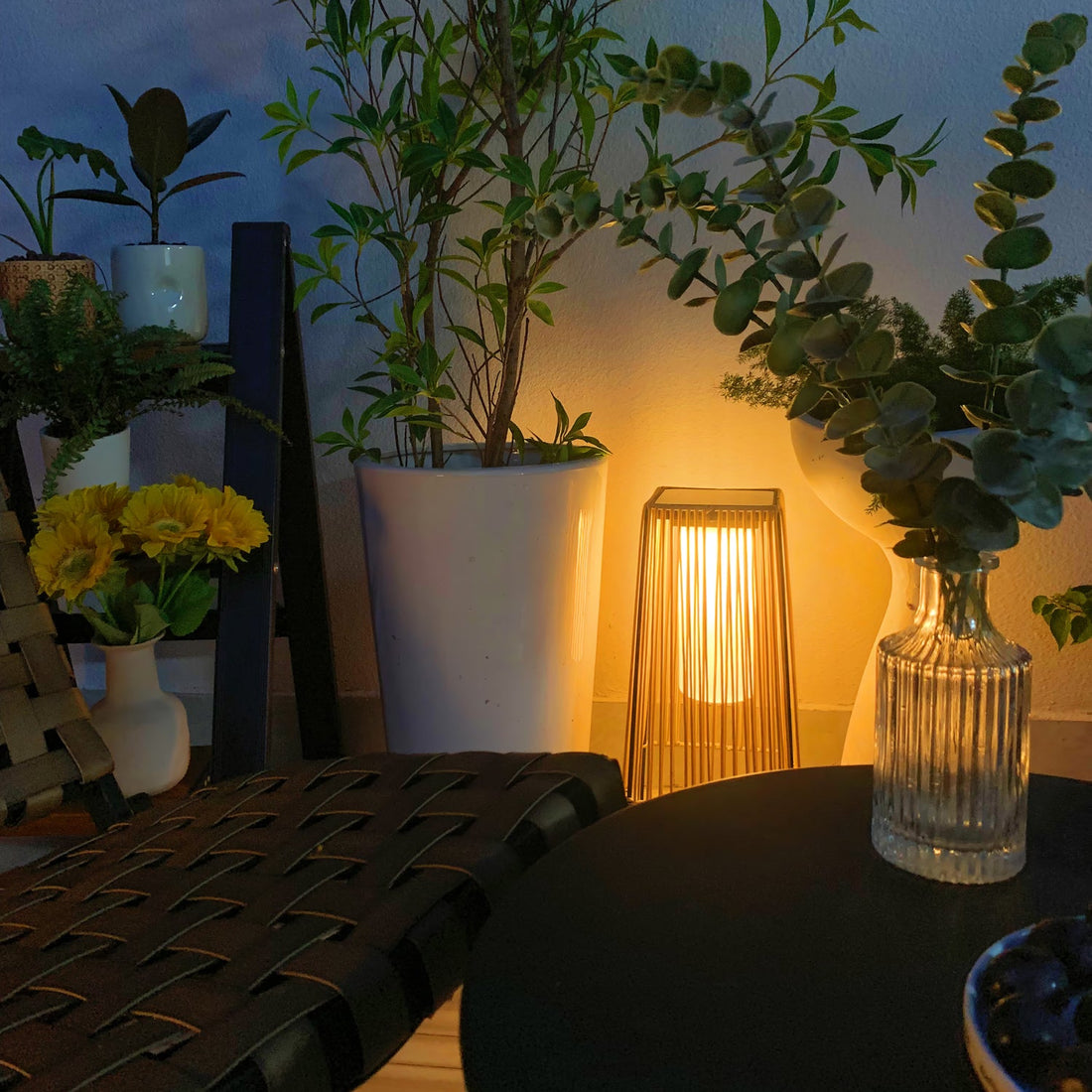 Kunststoff-Rattan-Außenpfostenleuchte - Solar-Pfostenlampe Ideal