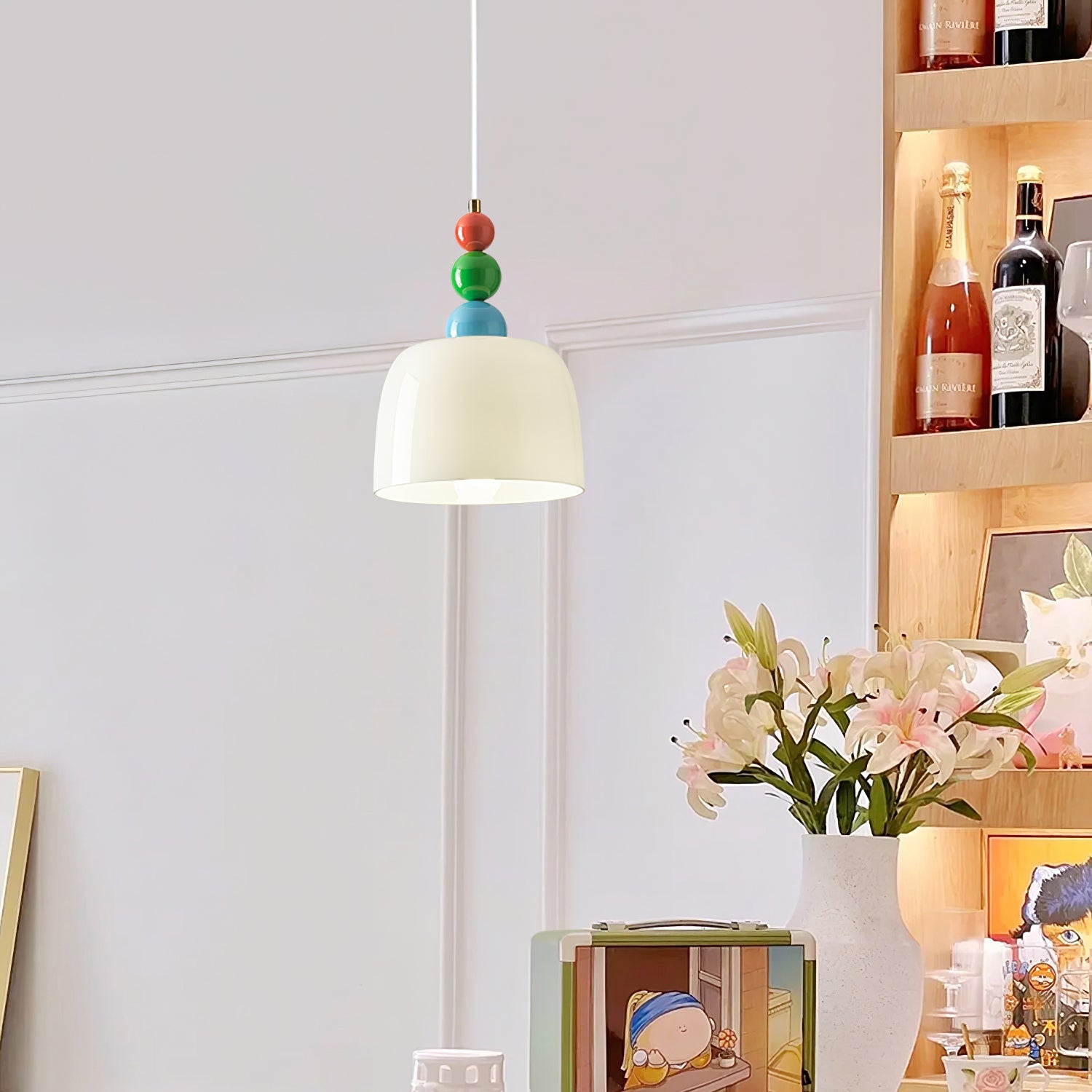 Colorful Beaded Glass Plug-In Pendant