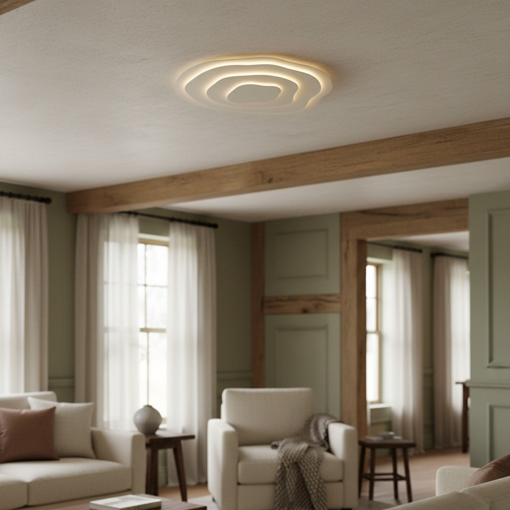 Aeris Mimir Wave-Form Acrylic Ceiling Light Modern Minimalist Surface Mount Lamp Living Room & Bedroom