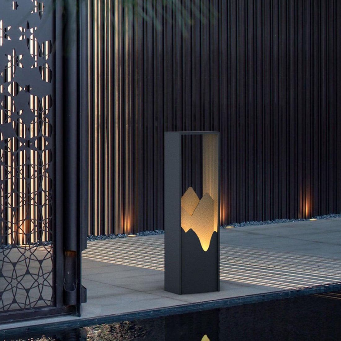 Modern Solar Outdoor Light - Square Lamp Stainless Steel for Garden