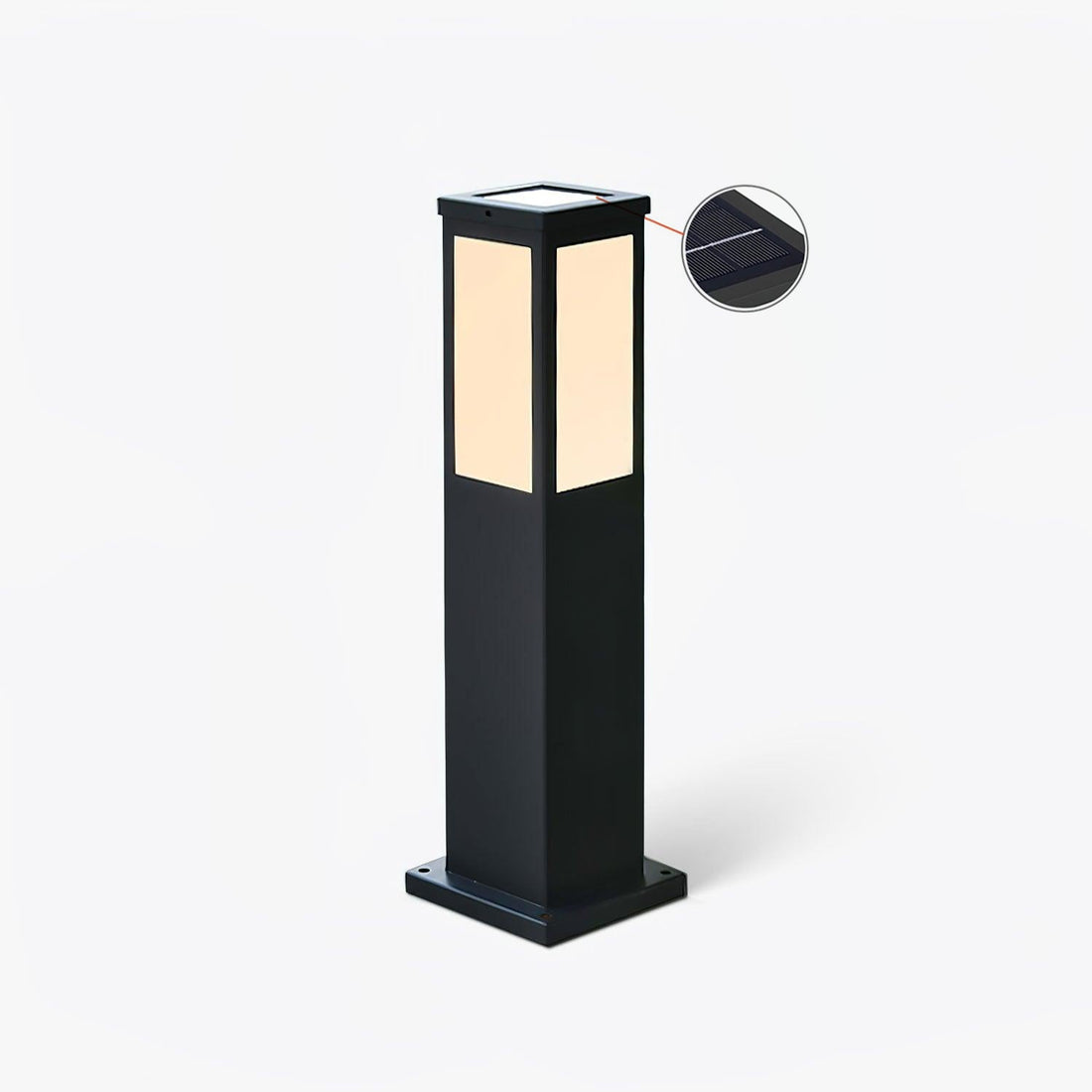 Modern Bollard Light - Solar Die-cast Aluminum Cylinder Outdoor Lamp