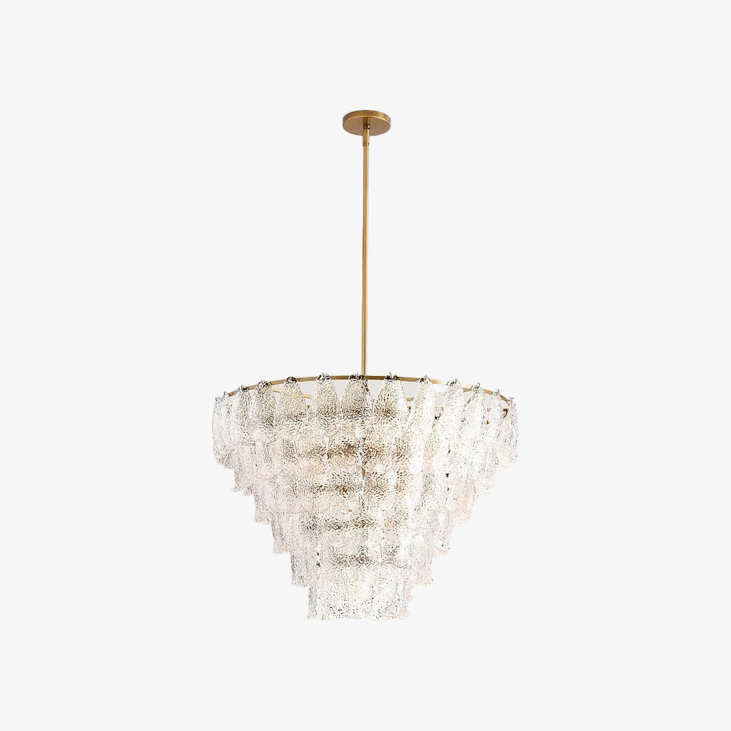 Lumvey Glass Round Chandelier - Elegant Pendant Light for Dining Room and Living Room