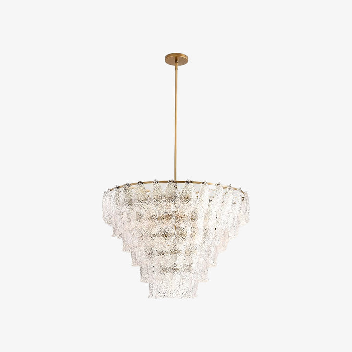 Lumvey Glass Round Chandelier - Elegant Pendant Light for Dining Room and Living Room