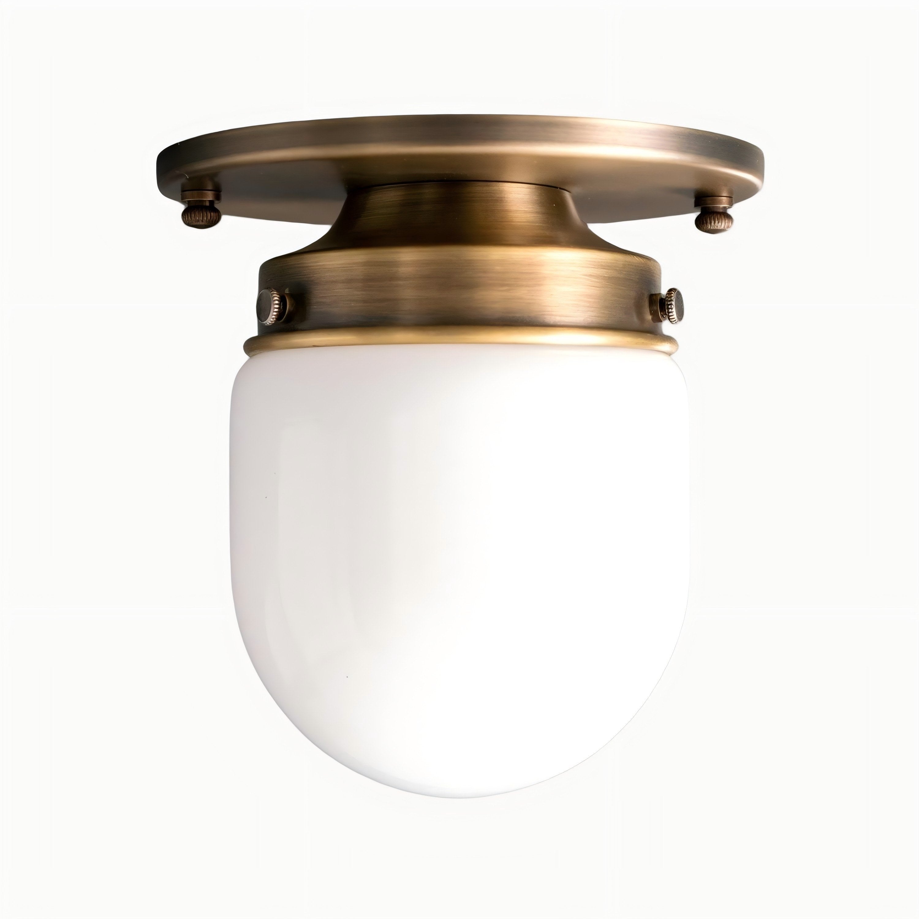 Decken- und Wandleuchte aus Opalglas – kleine Kugelleuchte im Art-Deco-Stil