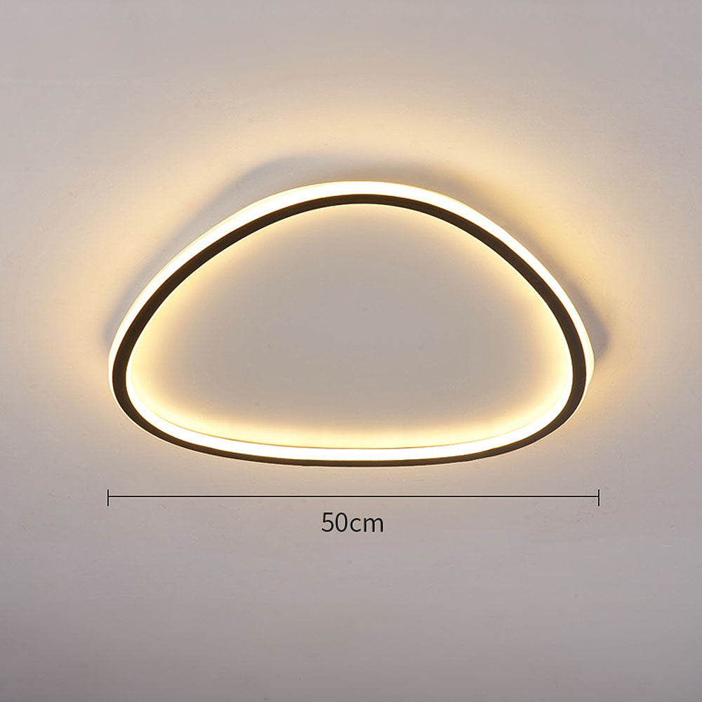 Nordic LED Ceiling Light - Black Oval Design Lamp for Modern Bedroom