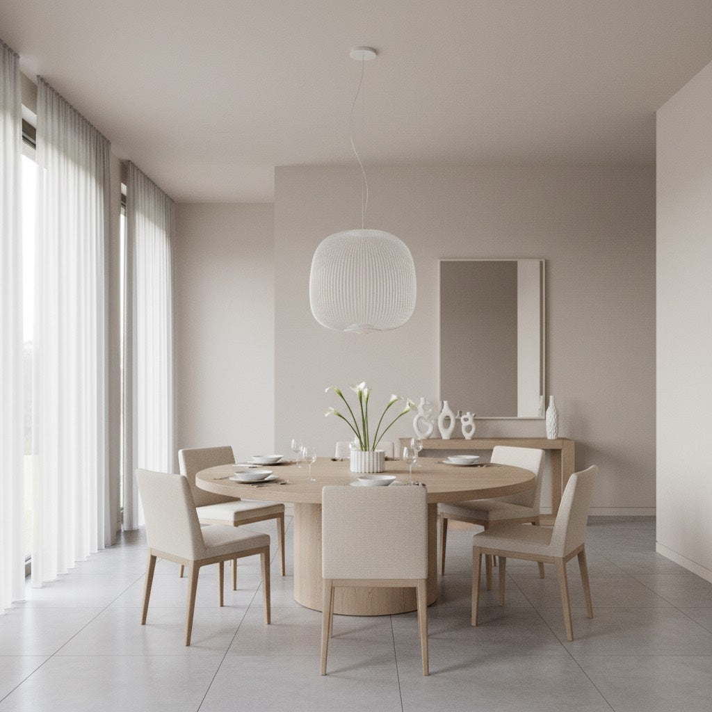 Radiloop Minimalist Suspension Lamp - Metal Lantern-Inspired Design for Dining Room N48