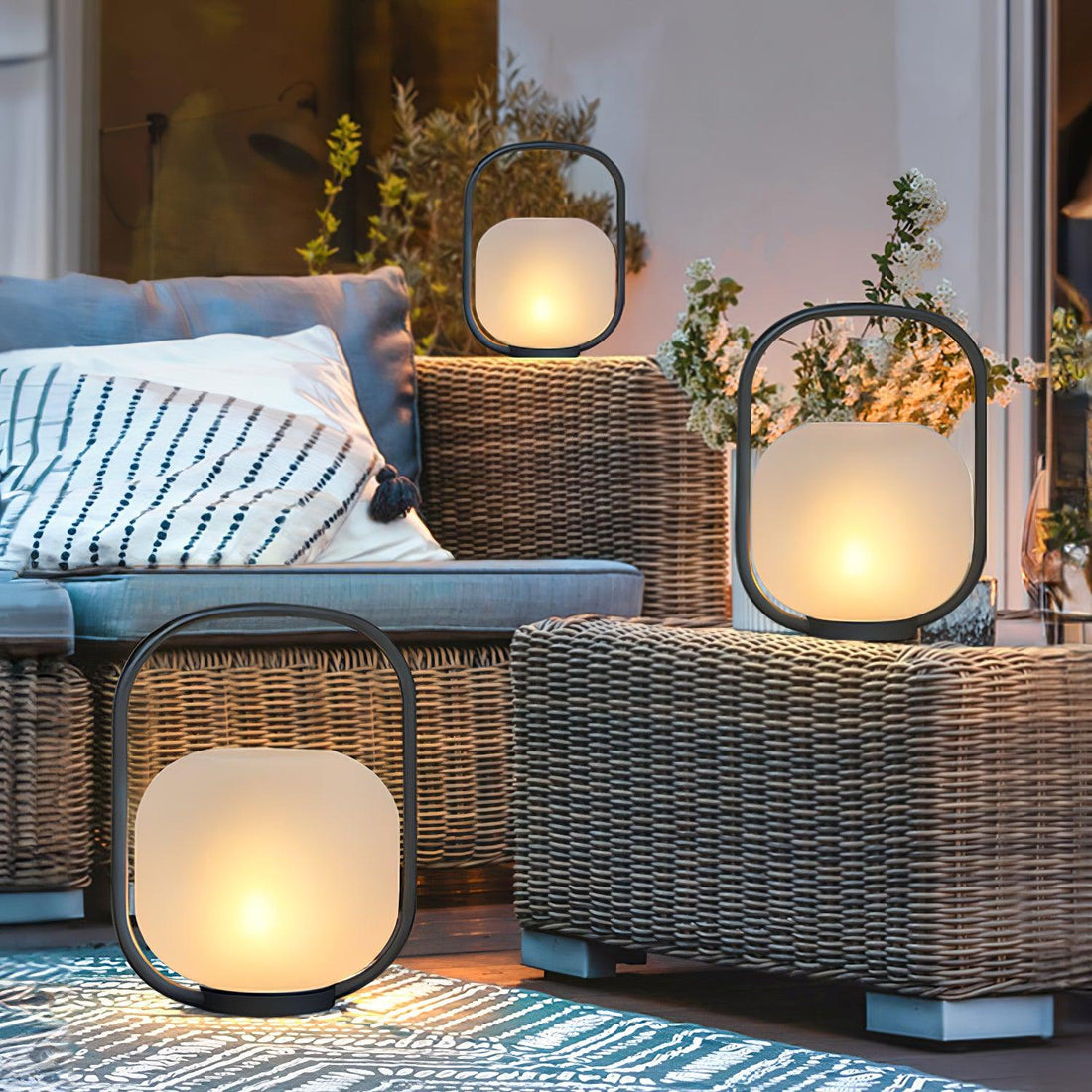 Tragbare Laterne Outdoor-Tischlampe - Wiederaufladbare Lampe für Balkon