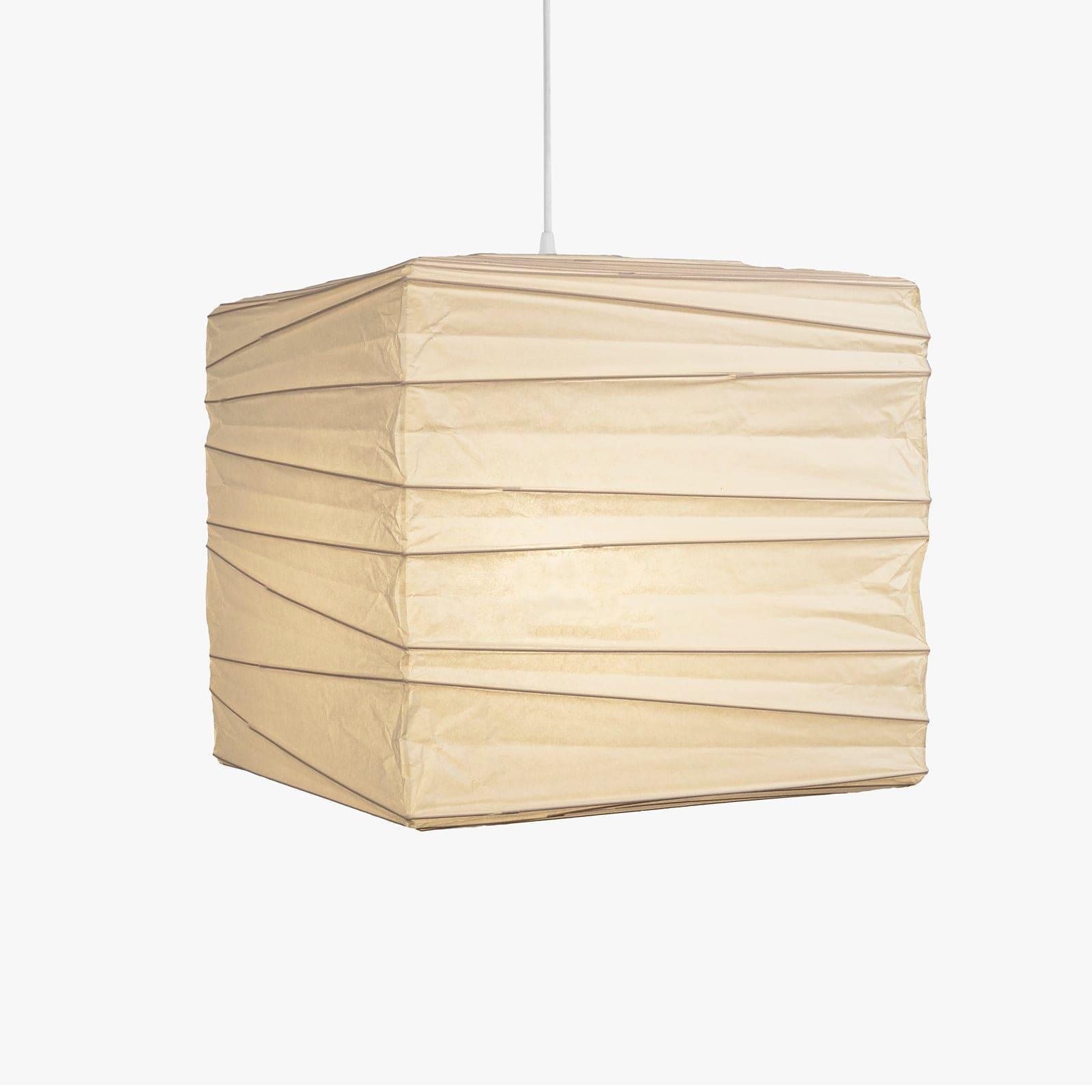 Paper Cube Pendant Lamp - Traditional Minimalist Lamp for Entryway