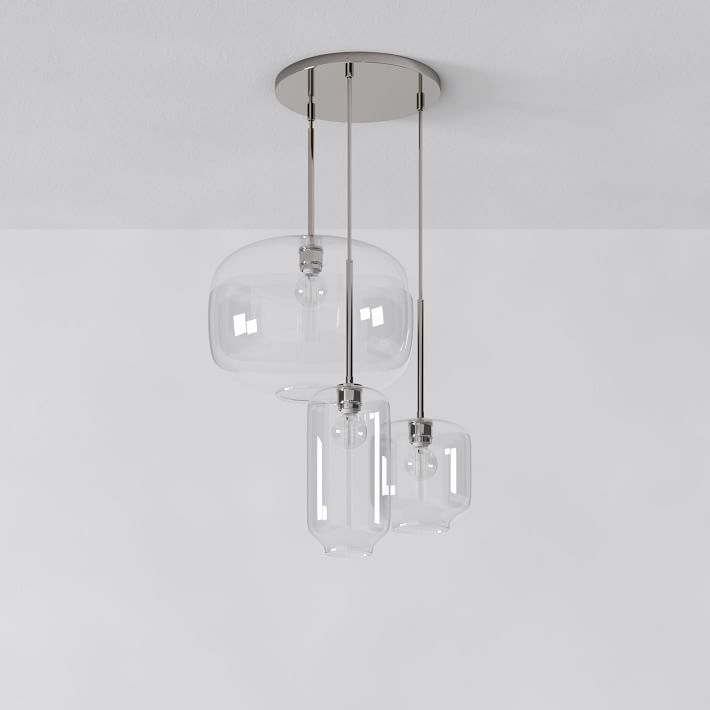 Lumivelle Pebble Glass Chandelier - 3-Light Modern Pendant Style