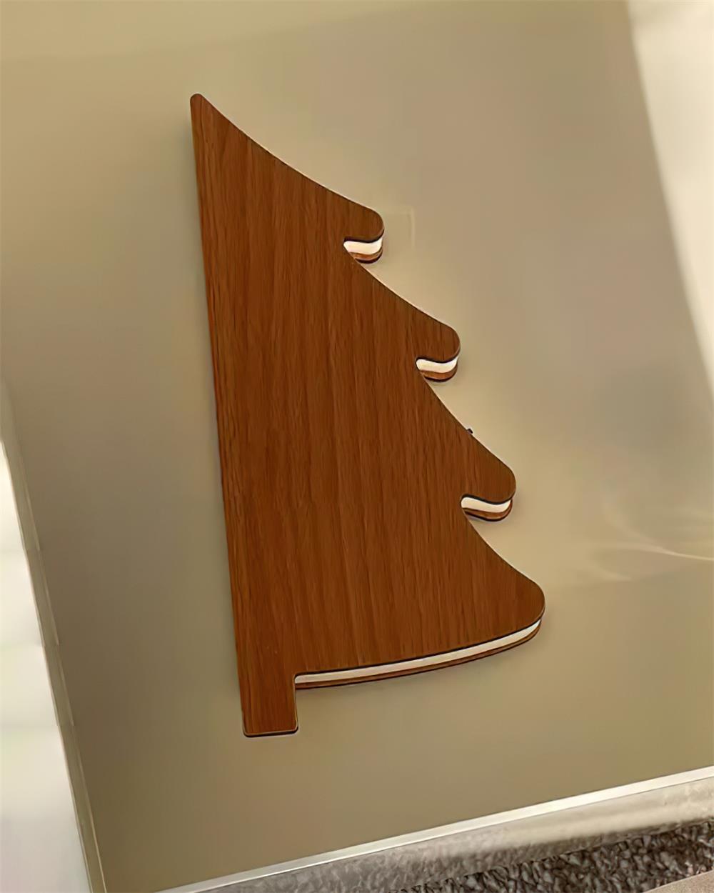 Foldable Christmas Tree Table Lamp - Wooden LED Light for Living Room