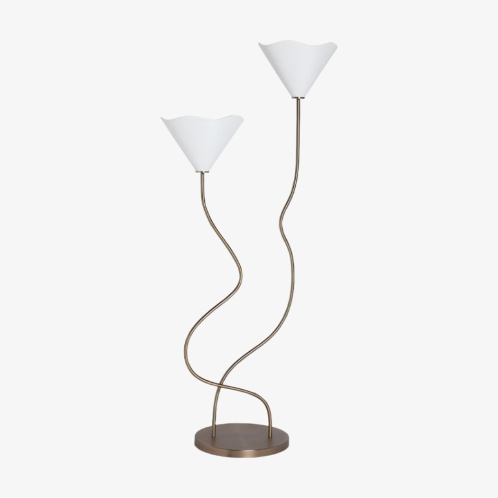 Kysara Floor Lamp - Dual-Stem Floral Design are Suitable for Placement in the Living Room or Bedroom or Study