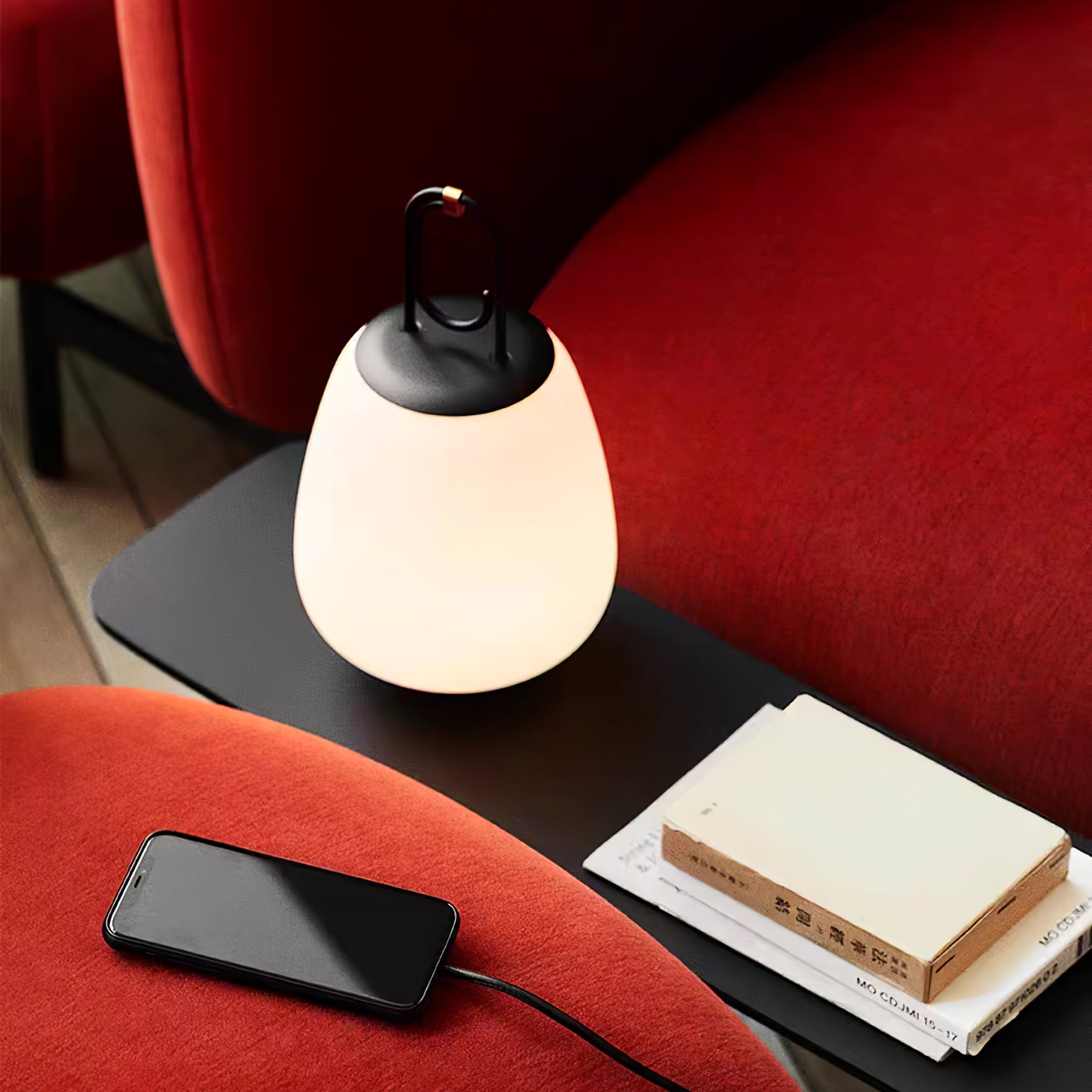 Lantern Table Lamp - USB Rechargeable Nordic Light for Indoor & Patio
