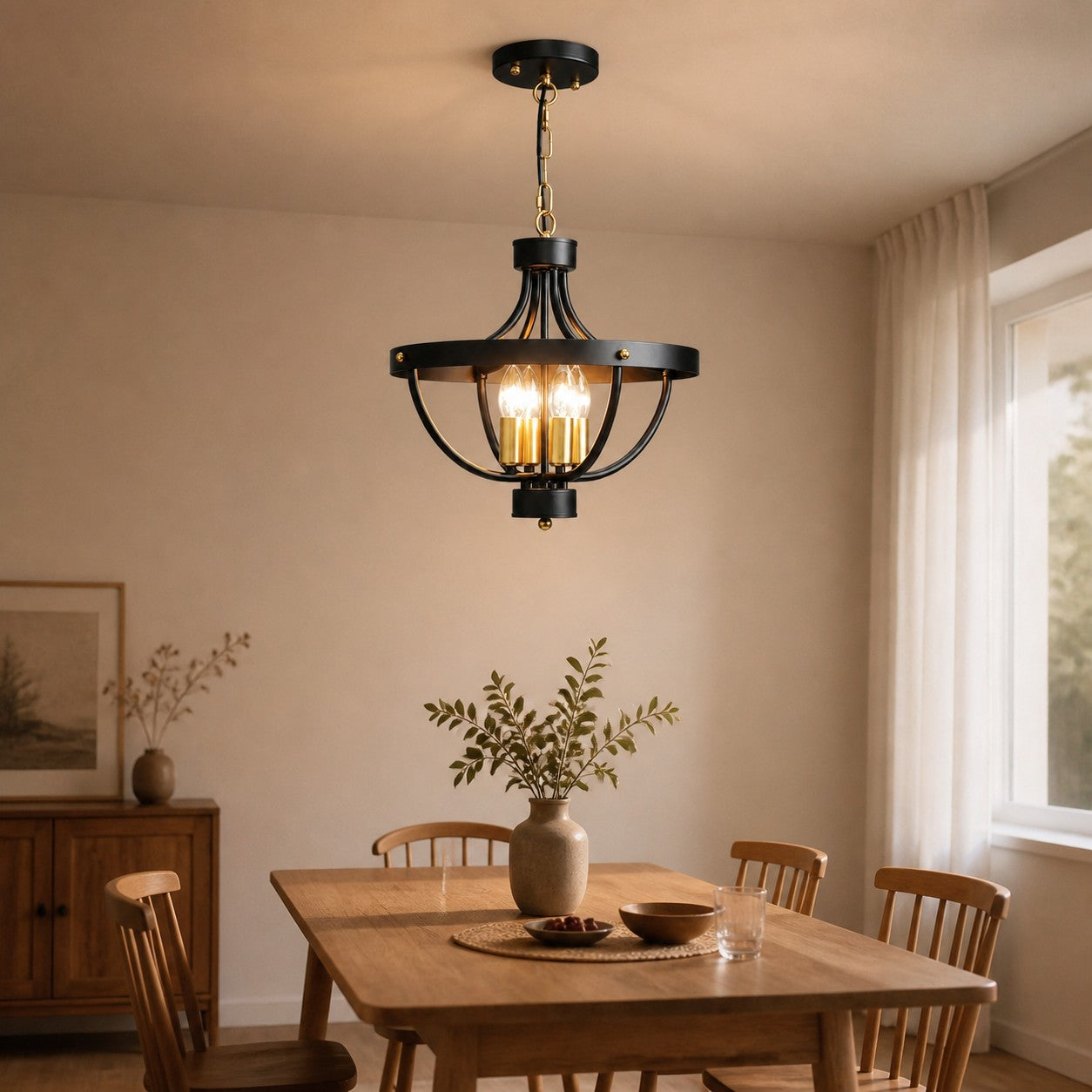 Vintage Farmhouse Semi Flush Mount Ceiling Light