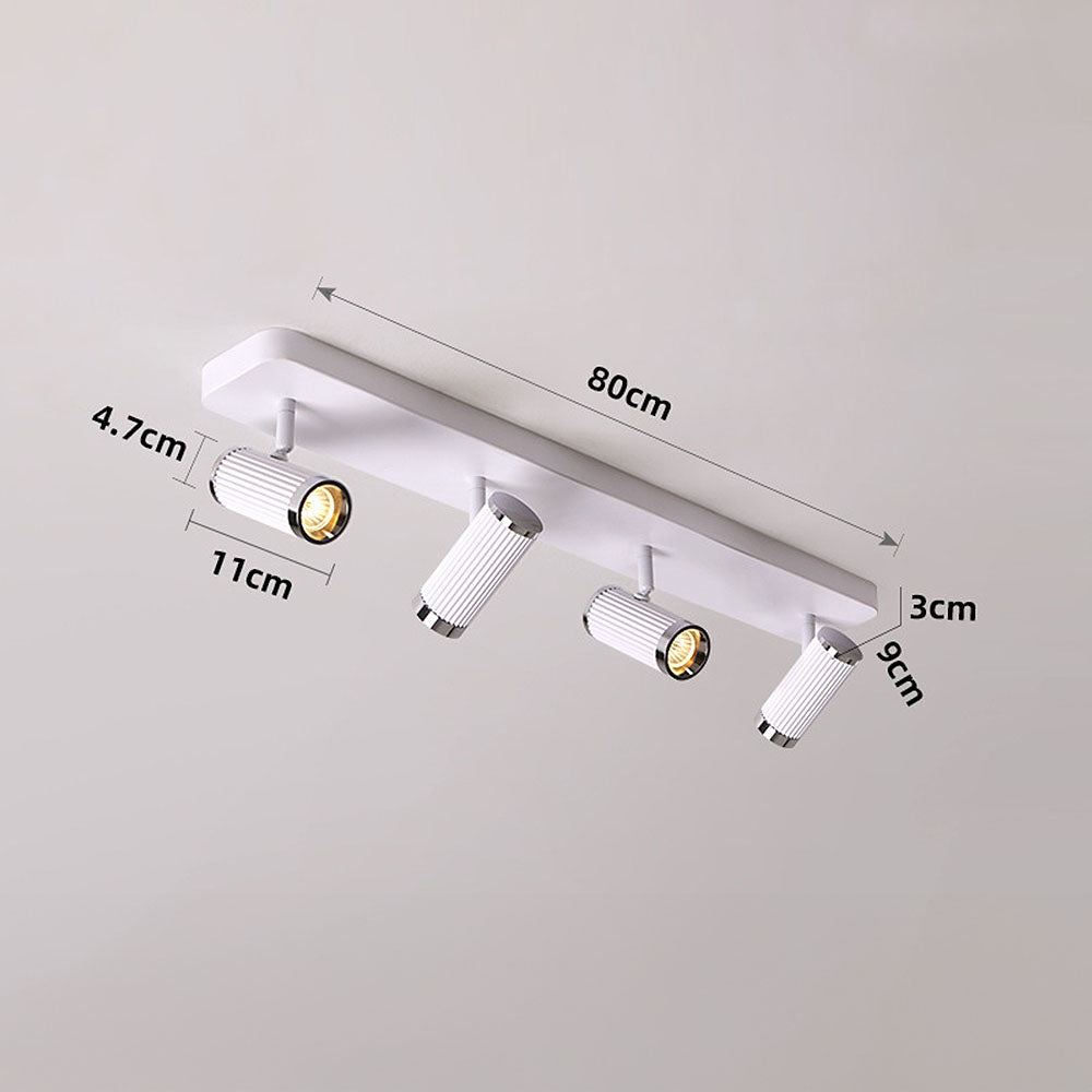 Weiße LED-Schienen-Deckenleuchte – einfache, moderne, verstellbare Metallleuchte