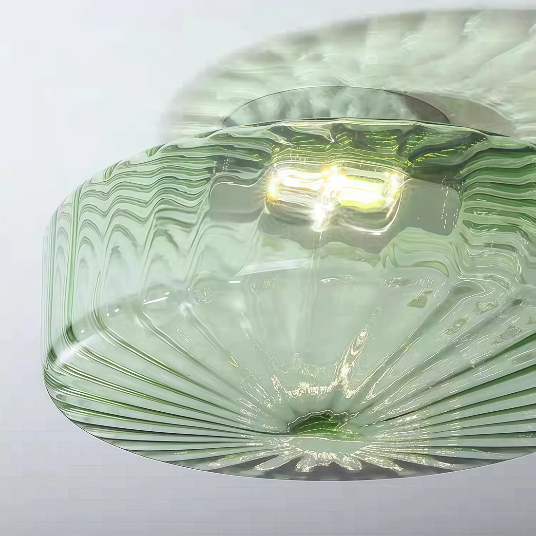 Ripplara Vintage Textured Water Ripple Glass Flush Mount Ceiling Light for Living Room