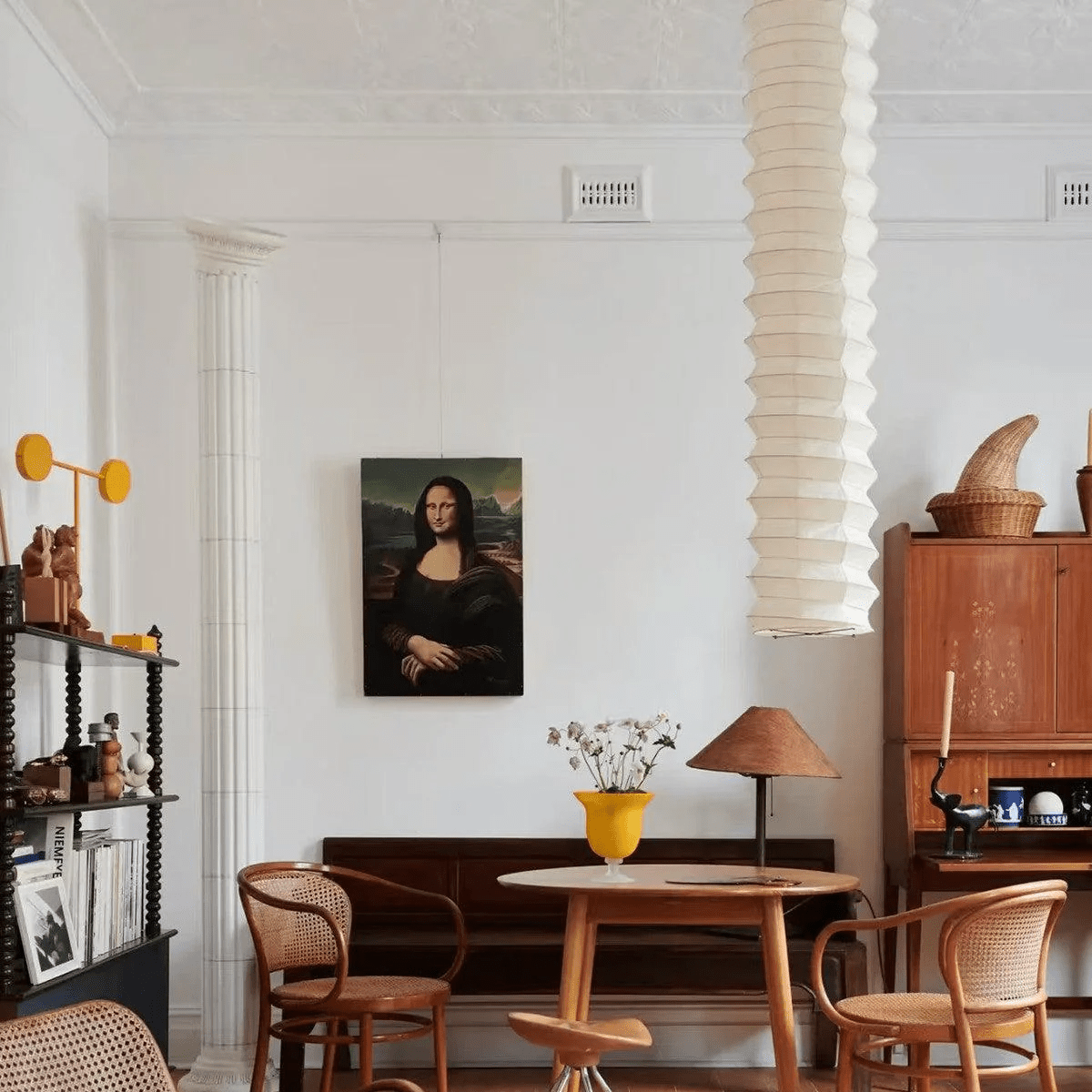 Washi Paper Pendant Lamp - Round Soft Glow for Minimalist Interiors