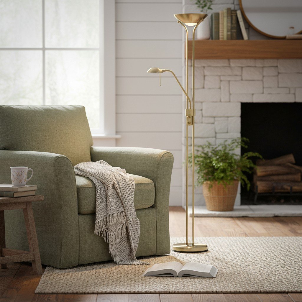 Linexis Art Deco Metal & Opal Glass Floor Lamp – Dual-Light Design for Modern Interiors