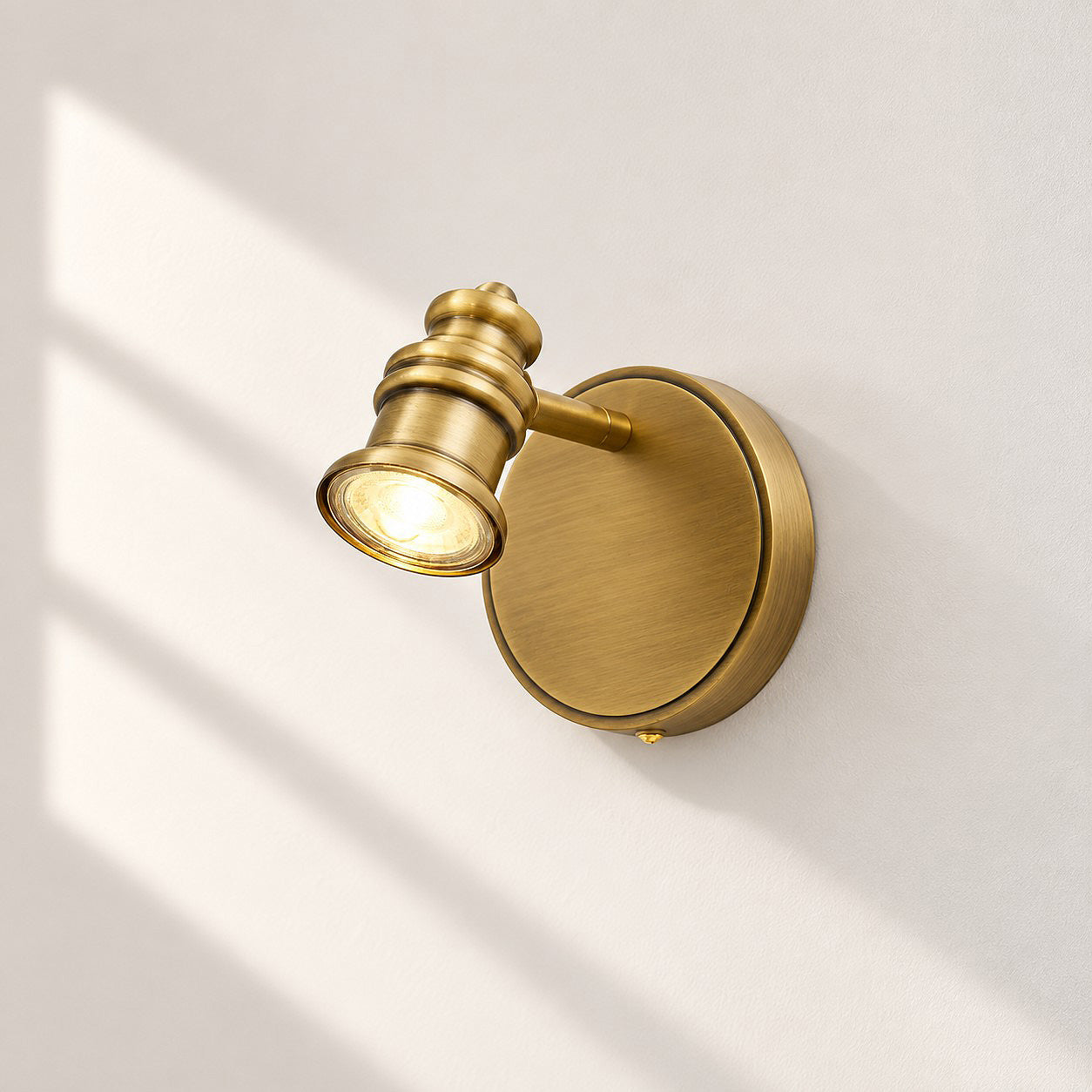 Aurelia Brushed Brass Adjustable Vanity Wall Light