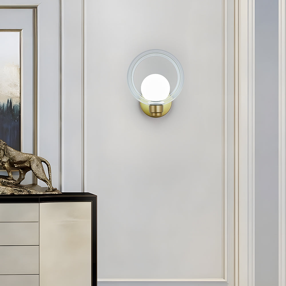 Round Glass Wall Sconce - Modern Living Room Lighting Contemporary