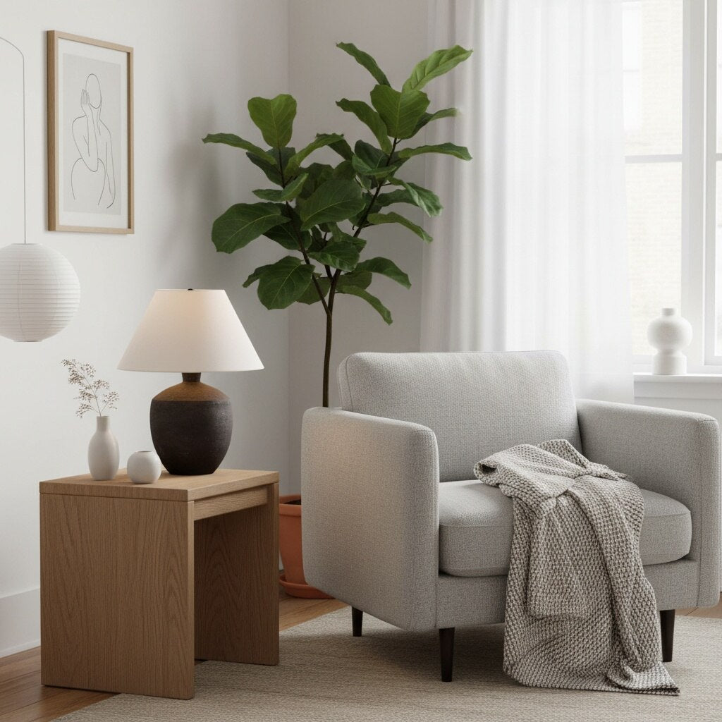 Ceruna Modern Ceramic Table Lamp – Sculptural Body Clean Finish for Entryway and Lounge