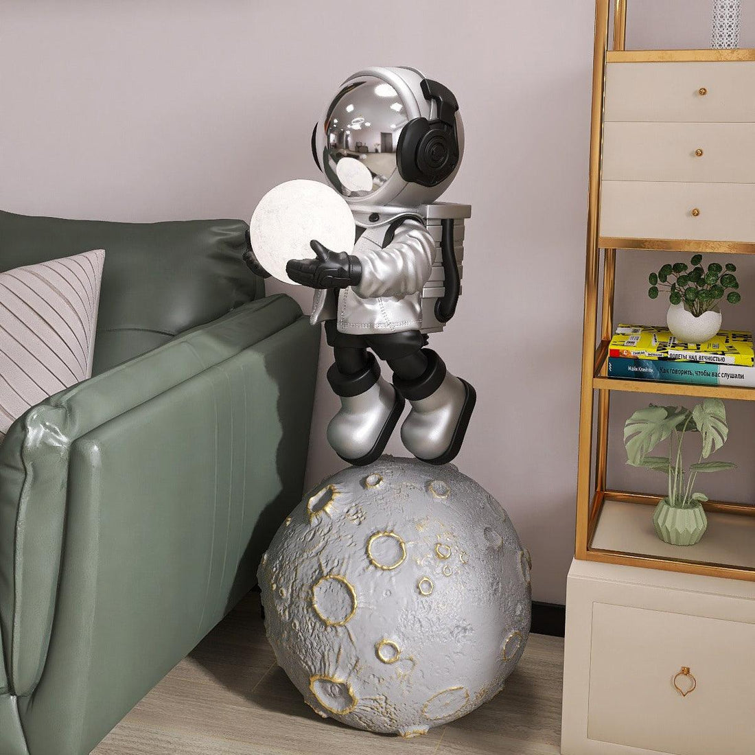 Astronaut Floor Lamp - Built-in Battery LED Light for Living Room Decor