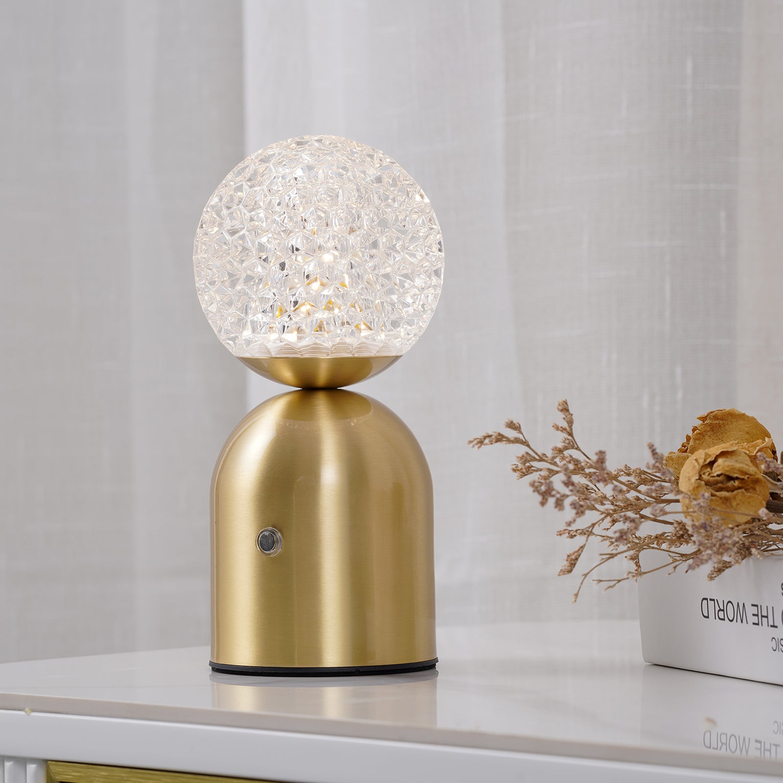 Battery Table Lamp - Modern Acrylic Lampshade Light for Bedroom