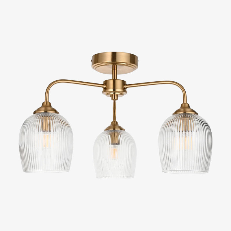 Brazara Multi-Light Glass Shade Pendant Lamp – Curved Metal Arms for Modern Homes