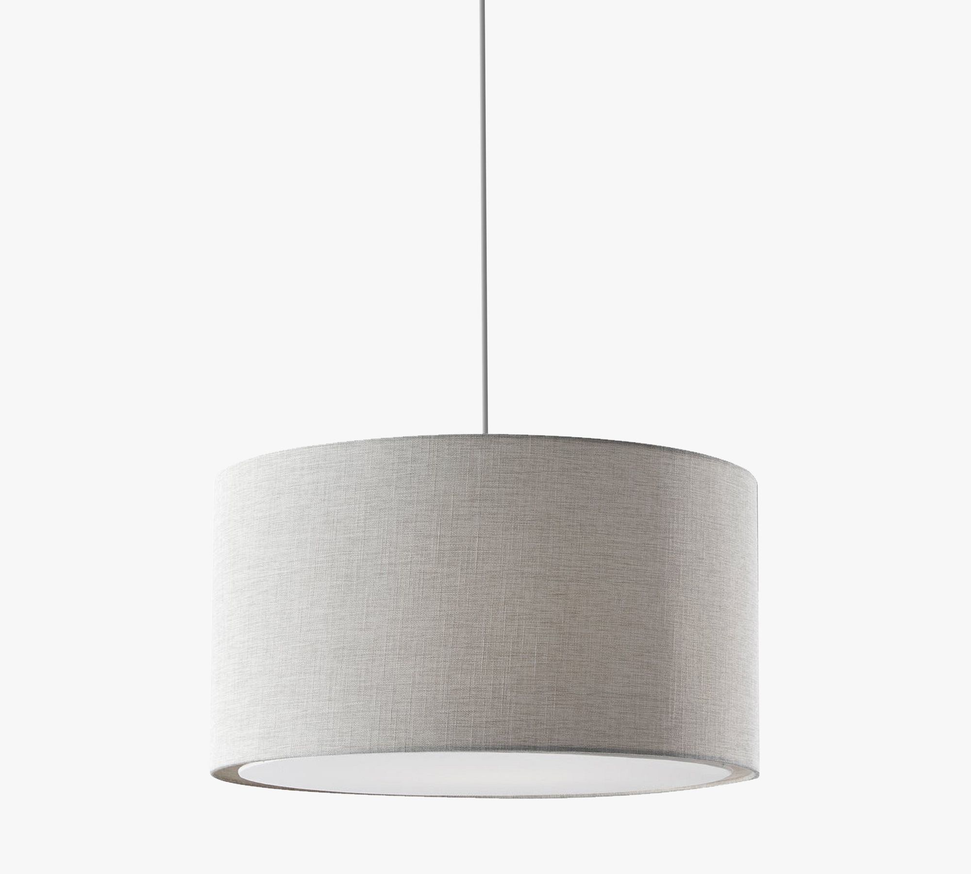 Dumora Fabric Drum Shade Pendant Light - Linen Design Hanging Light