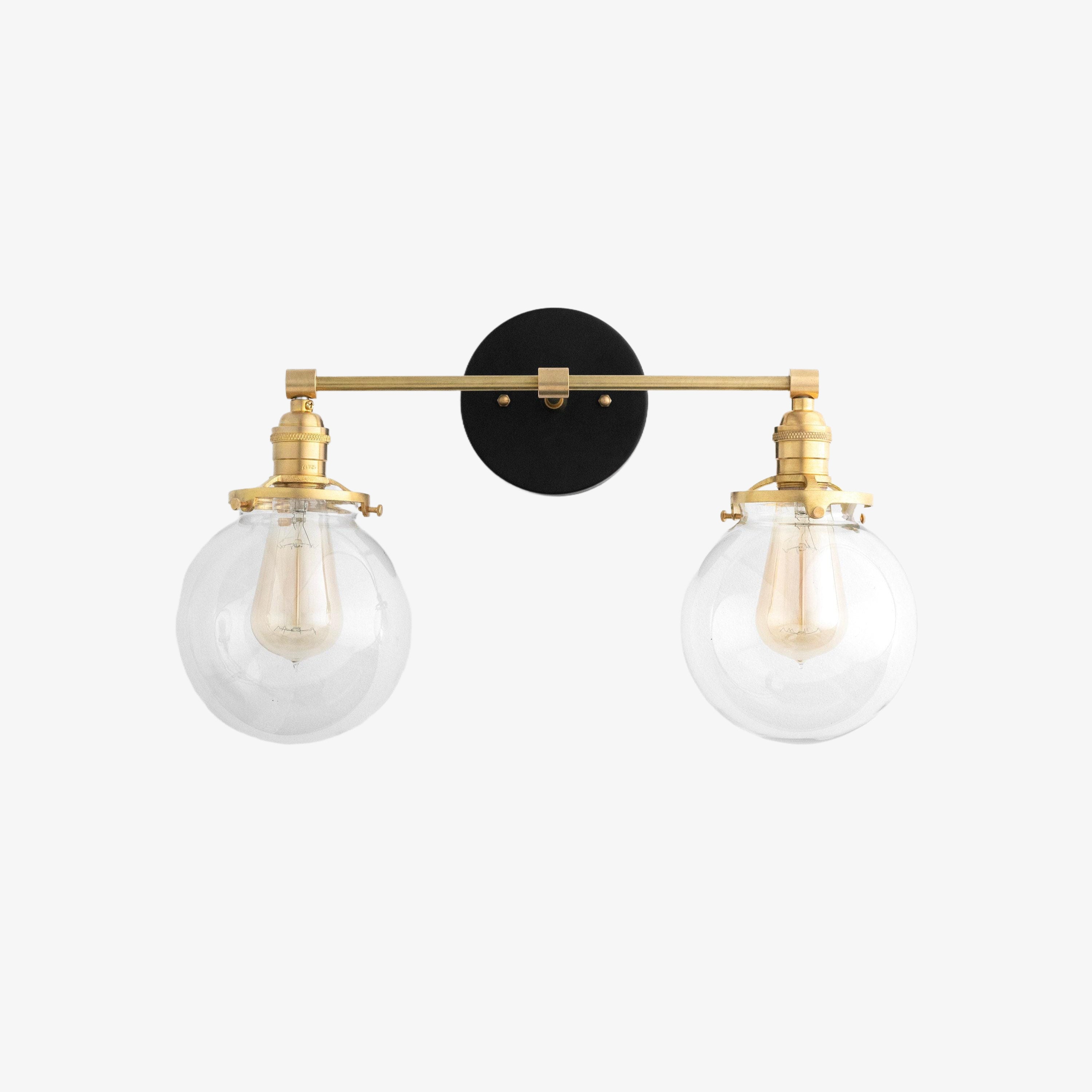 Lumio Globe Glaskugel-Waschtischleuchte – Moderne Badezimmerleuchte mit zwei Lichtern